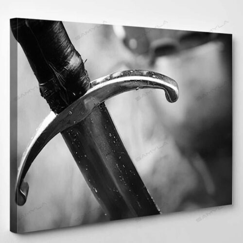 Medieval Knight Sword Armor Style Game - Fantasy Canvas Art Wall Decor
