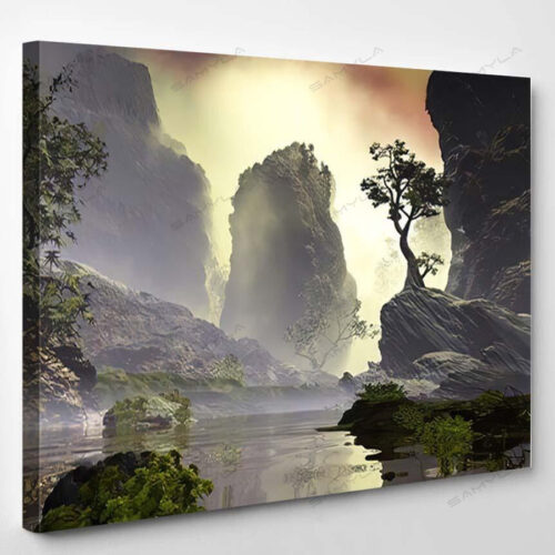 3D Illustration Landscape Fancy Concept Which - Fantasy Canvas Art Wall Decor