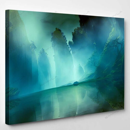 3D Illustration Landscape Various Rocky Formations - Fantasy Canvas Art Wall Decor