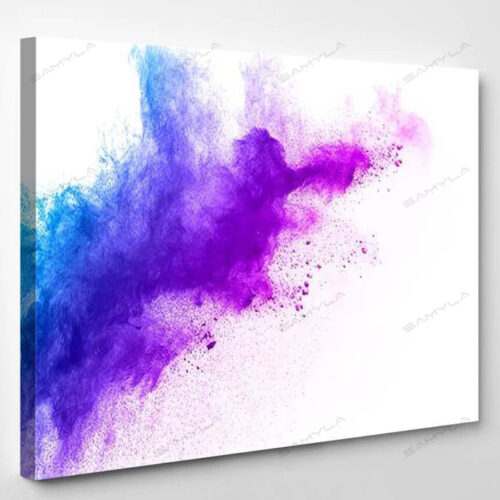Bluepurple Color Powder Explosion Cloud Isolated 1 - Galaxy Sky and Space Canvas Art Wall Decor