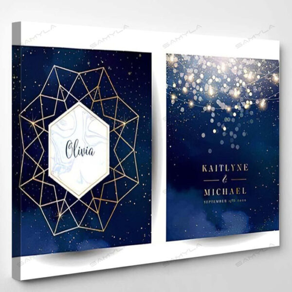 Magic Night Dark Blue Cards Sparkling - Galaxy Sky and Space Canvas Art Wall Decor