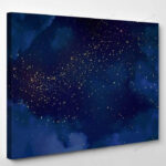 Magic Night Dark Blue Sky Sparkling 3 - Galaxy Sky and Space Canvas Art Wall Decor