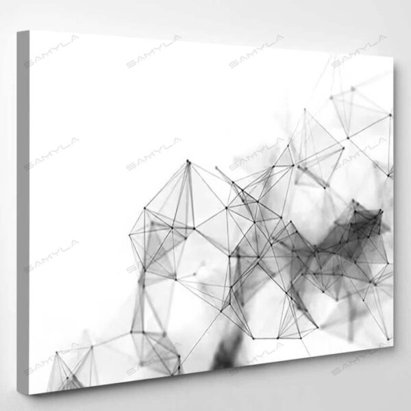 Abstract 3D Rendering Futuristic Dots Lines - Galaxy Sky and Space Canvas Art Wall Decor