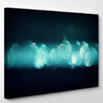 Glitter Vintage Lights Background Blue Black - Galaxy Sky and Space Canvas Art Wall Decor