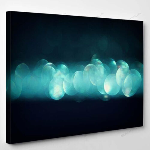 Glitter Vintage Lights Background Blue Black - Galaxy Sky and Space Canvas Art Wall Decor