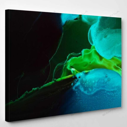 Galaxy Ink Fluid Blue Exotic Backdrop - Galaxy Sky and Space Canvas Art Wall Decor