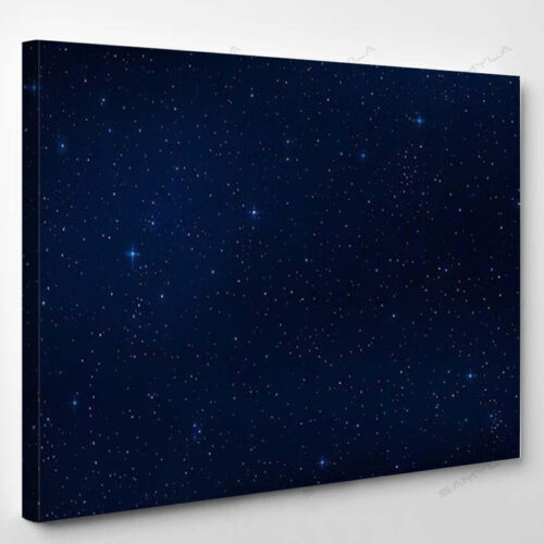 Realistic Starry Sky Blue Glow Shining - Galaxy Sky and Space Canvas Art Wall Decor