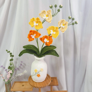 Crochet Phalaenopsis In Vase – Amigurumi Crochet Stuffed Animal Milnora