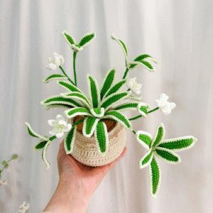 Alternative view of Handmade crochet Orchid – Amigurumi Crochet Stuffed Animal Milnora