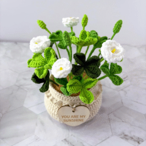 Alternative view of Crochet Clover In Pot – Amigurumi Crochet Stuffed Animal Milnora
