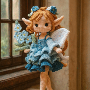 Alternative view of Forget Me Not Fairy Doll Crochet  – Amigurumi Crochet Stuffed Animal Milnora