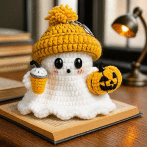 Ghost Hugging Pumpkin Crochet – Amigurumi Crochet Stuffed Animal Milnora