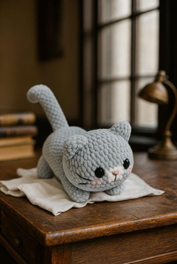 Gray Cat Crochet – Amigurumi Crochet Stuffed Animal Milnora